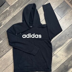 Adidas Classic Black Hoodie with White Logo
